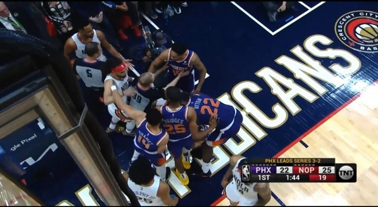 Jose Alvarado tries to fight the Phoenix Suns roster