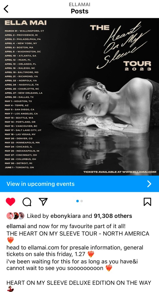 Ella Mai announces “Heart On My Sleeve” Tour