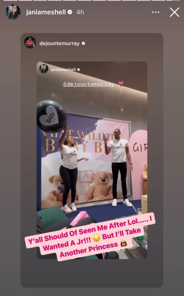 Jania Meshell and Dejounte Murray expecting baby girl