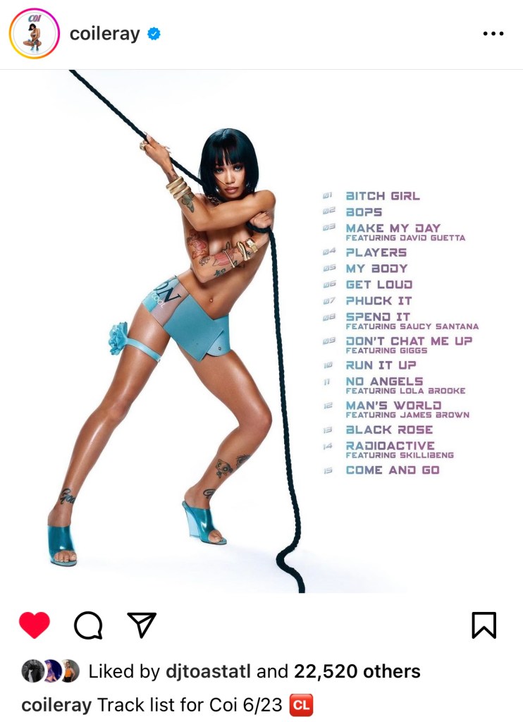 Coi Leray reveals tracklist for upcoming “COI” album 