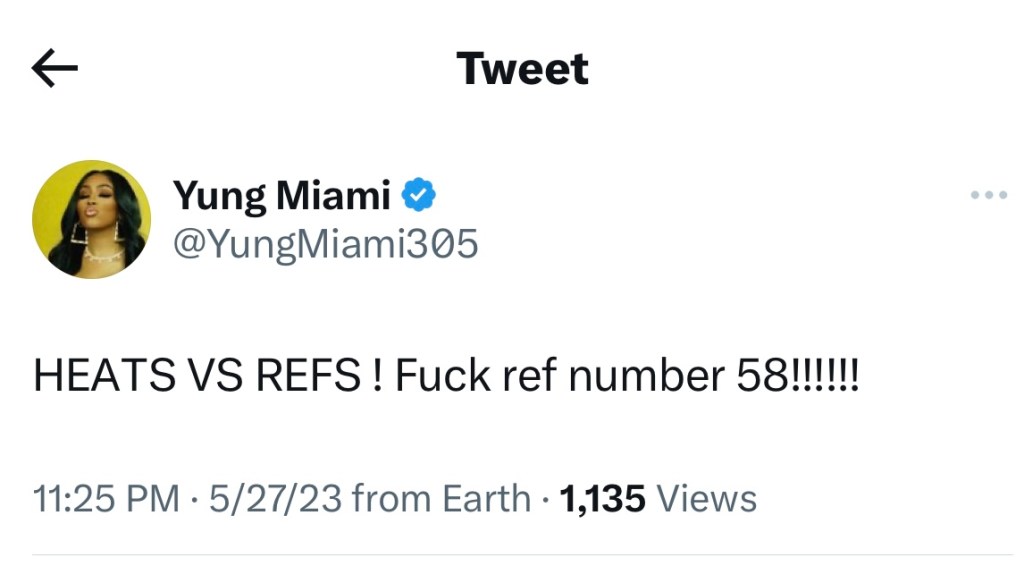 Yung Miami blames referees after Heat lost Game 6 to Celtics