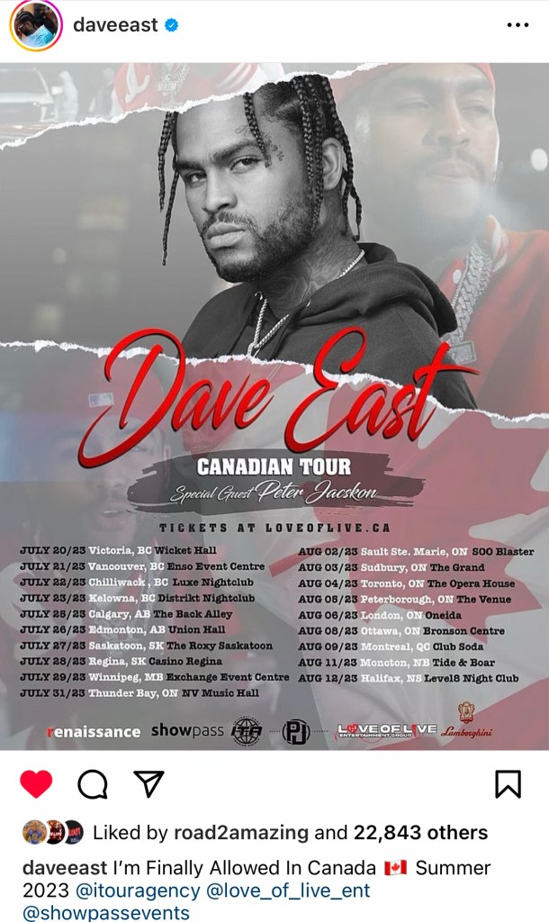 Dave East announces upcoming Canadian Tour