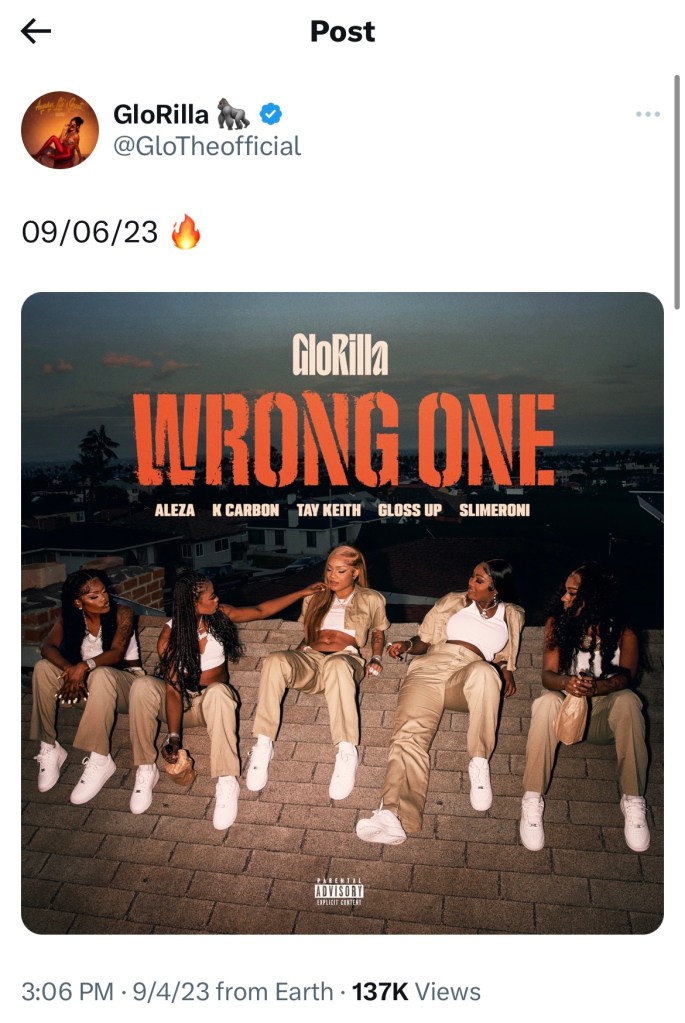 GloRilla 'Wrong One' Video With Gloss Up, Slimeroni, K Carbon & Aleza –  Billboard