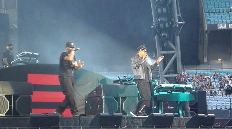 Jay-Z shows up on the first single with Kanye West, "H.A.M.," talking some big talk. It also sounds like he responded to Birdman's 2009 comments, also throwing a jab at Lil Wayne.