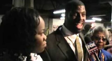 Rhymefest with his wife and grandmother on August 5, 2011, before the results of his alderman election came in.