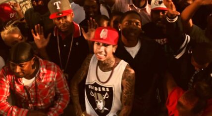 YG and Tyga in the "Bitches Ain't Shit" music video with Nipsey Hussle.