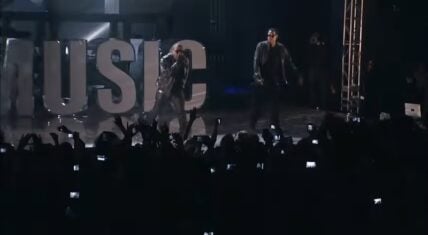 Jay-Z and Kanye West performed "H.A.M.," early this year. Now, they're officially "The Throne" and are doing a 24-city "Watch The Throne" tour.