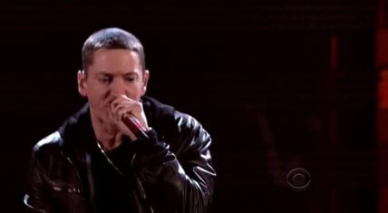 Eminem performing at the 2011 Grammys, now named as Rolling Stone's King of Hip-Hop.