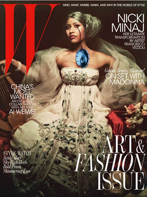 Nicki Minaj on W Magazine cover shot by Francesco Vezzoli