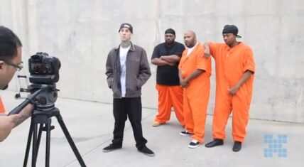 Travis Barker shares video clip of him with Beanie Sigel and Bun B in jail for "Just Chill" music video.