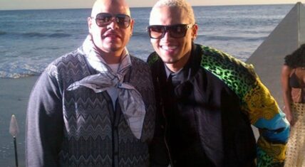Fat Joe and Chris Brown shoot Another Round music video on beach