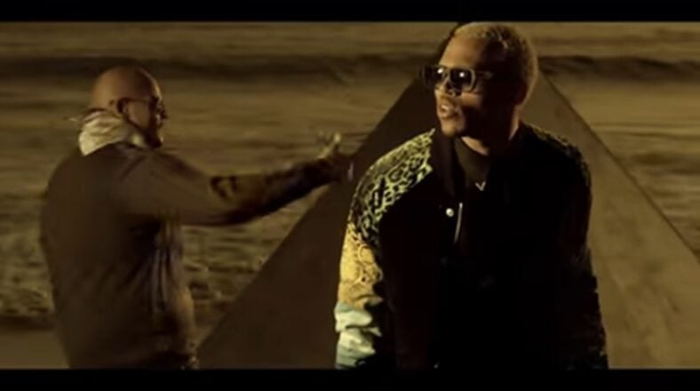 Fat Joe and Chris Brown on the beach in Another Round music video