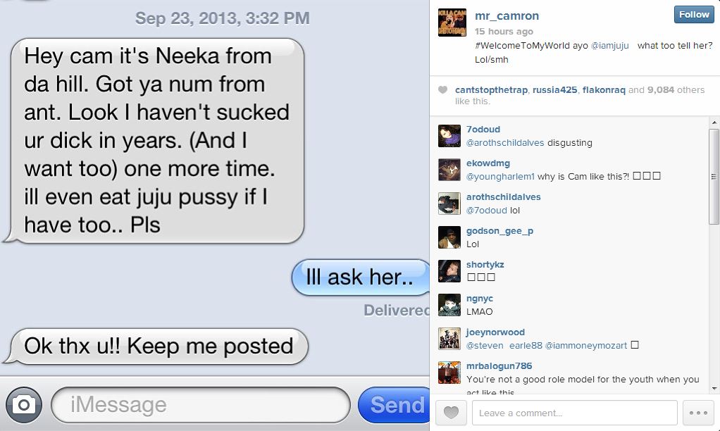 Cam'ron text messages