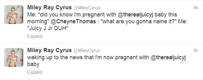 Miley Cyrus tweet