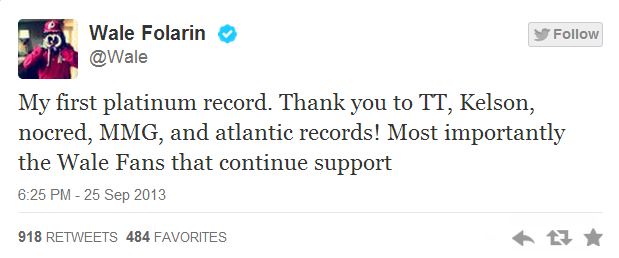 Wale tweet Bad