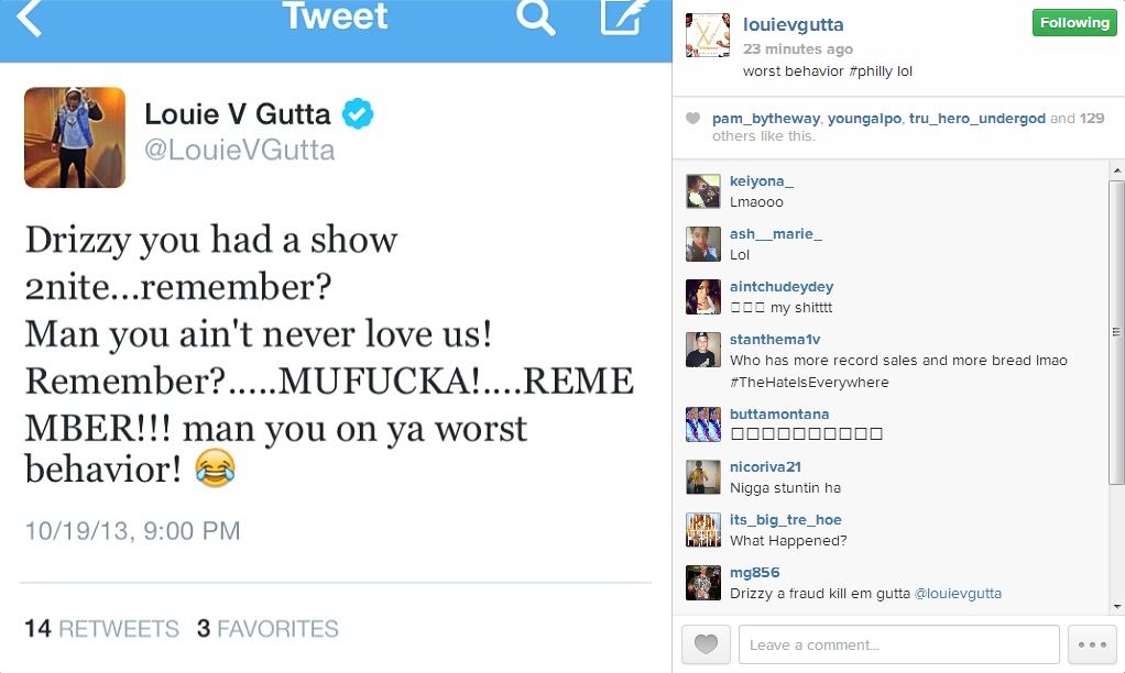 Louie V Gutta tweet