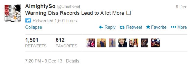 Chief Keef warning