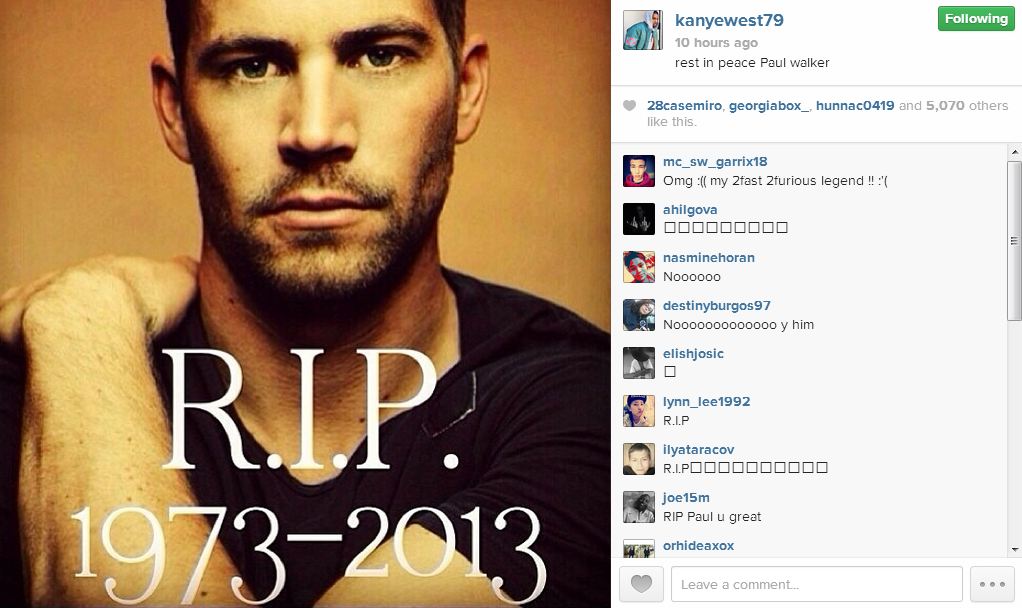 Kanye West Paul Walker