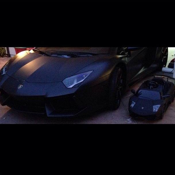 Kim Kardashian posts pic of Kanye and North's matching Lambos