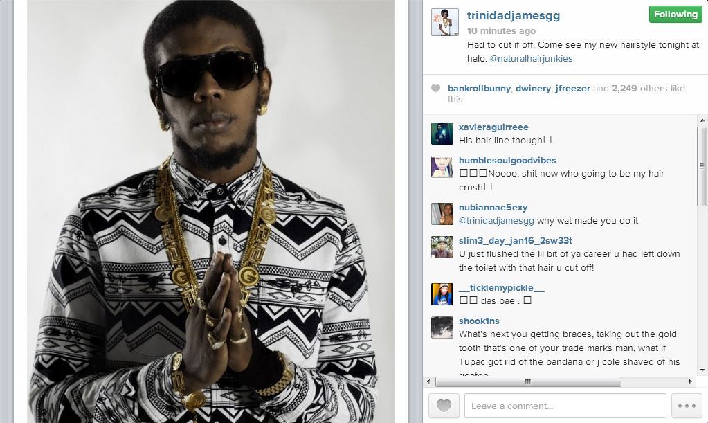 Trinidad James hair IG