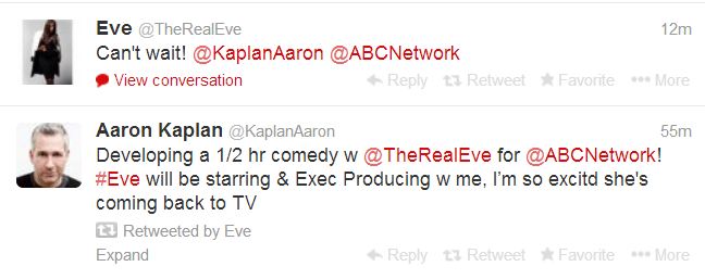 Eve sitcom tweet