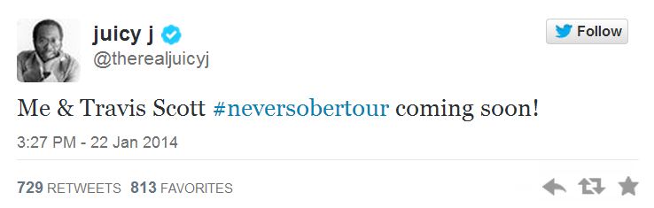 Juicy J tour tweet