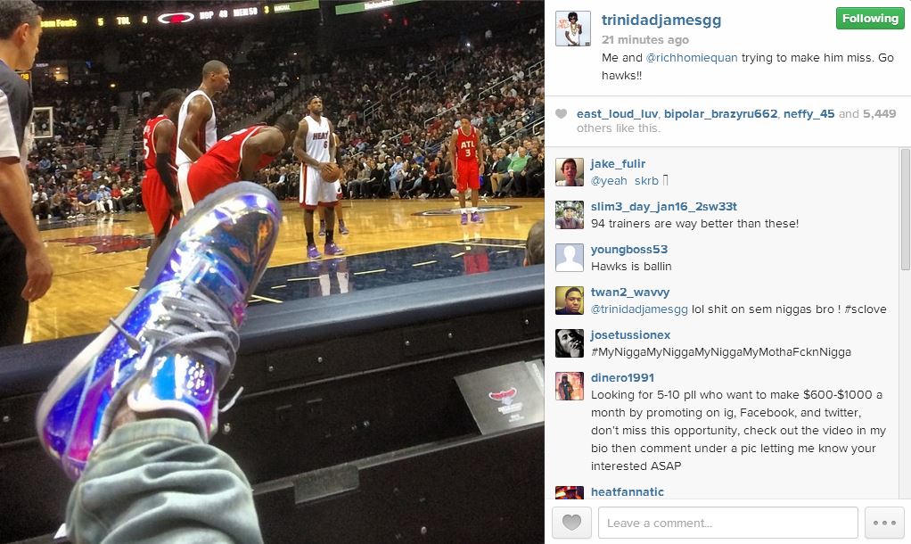 Trinidad James NBA game
