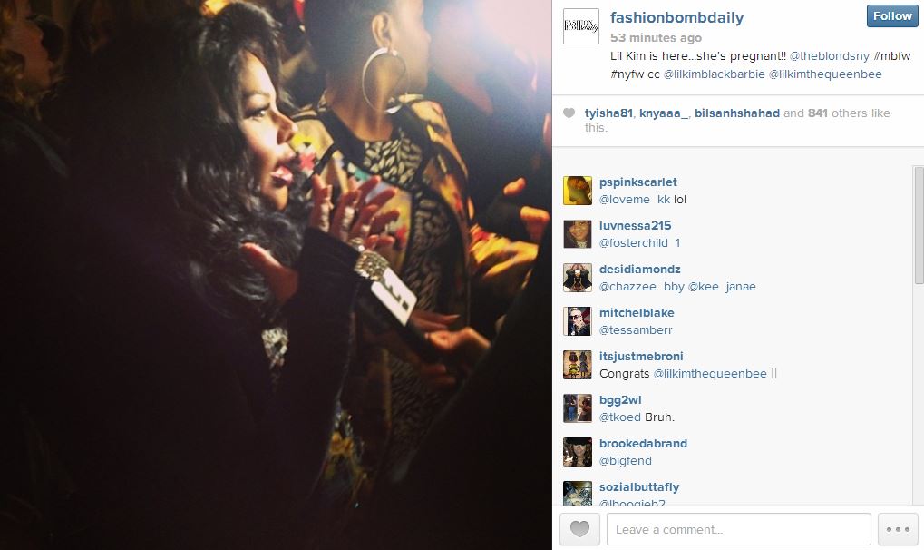 Lil' Kim pregnant IG