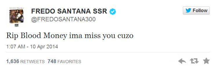 Fredo Santana tweet