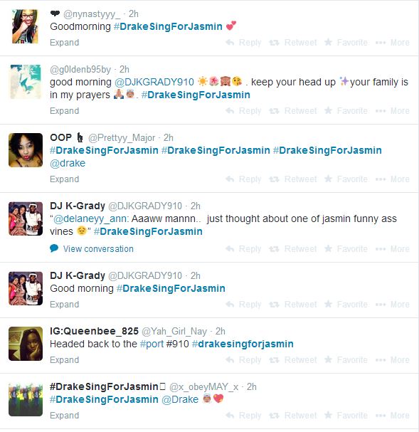 Drakesingforjasmintweet12