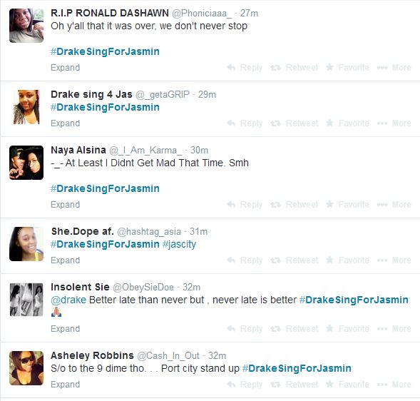 Drakesingforjasmintweet2