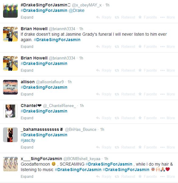 Drakesingforjasmintweet7