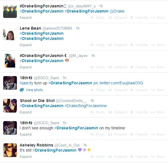 Drakesingforjasmintweet8