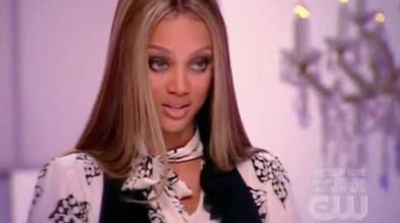 Tyra Banks on the set of America’s Next Top Model in its final season.