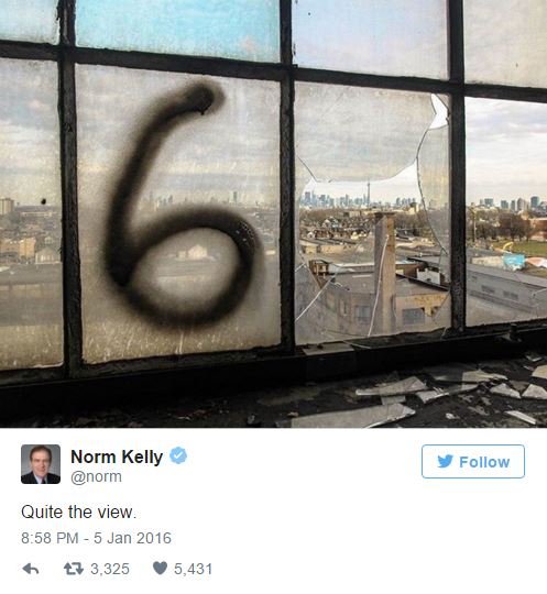 Normkellyviewsfromthe6tweet