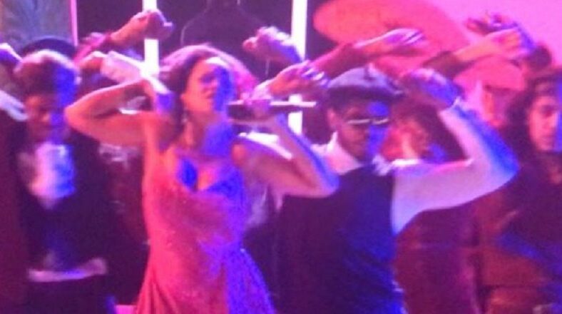 Rihanna performing 'Wild Thoughts' at the 2018 GRAMMYs with DJ Khaled and Bryson Tiller