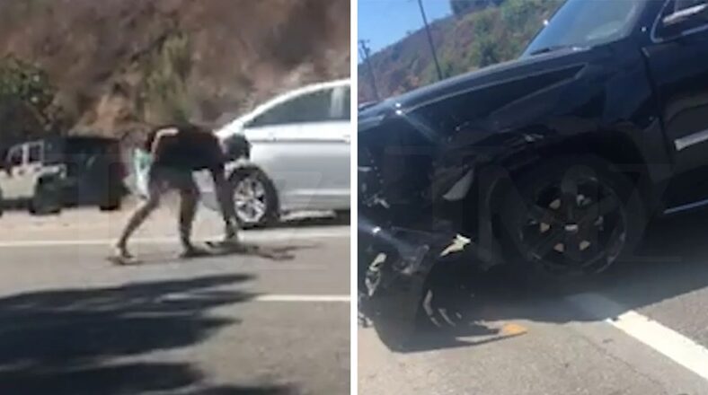 Robin Thicke survives Malibu car crash with his fiancée