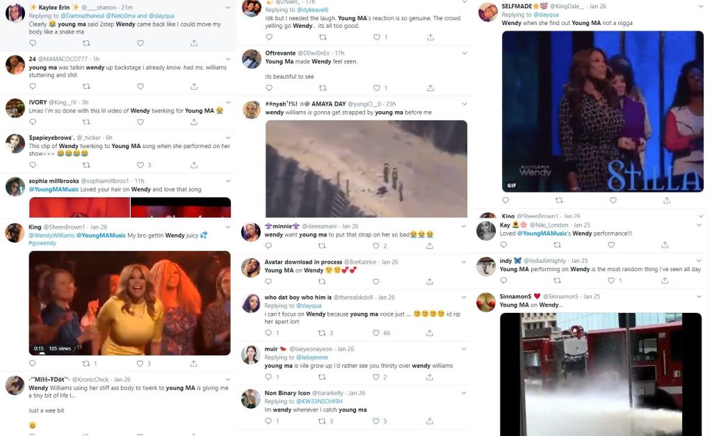 Wendy Williams twerks for Young MA; Fans speculate on chemistry