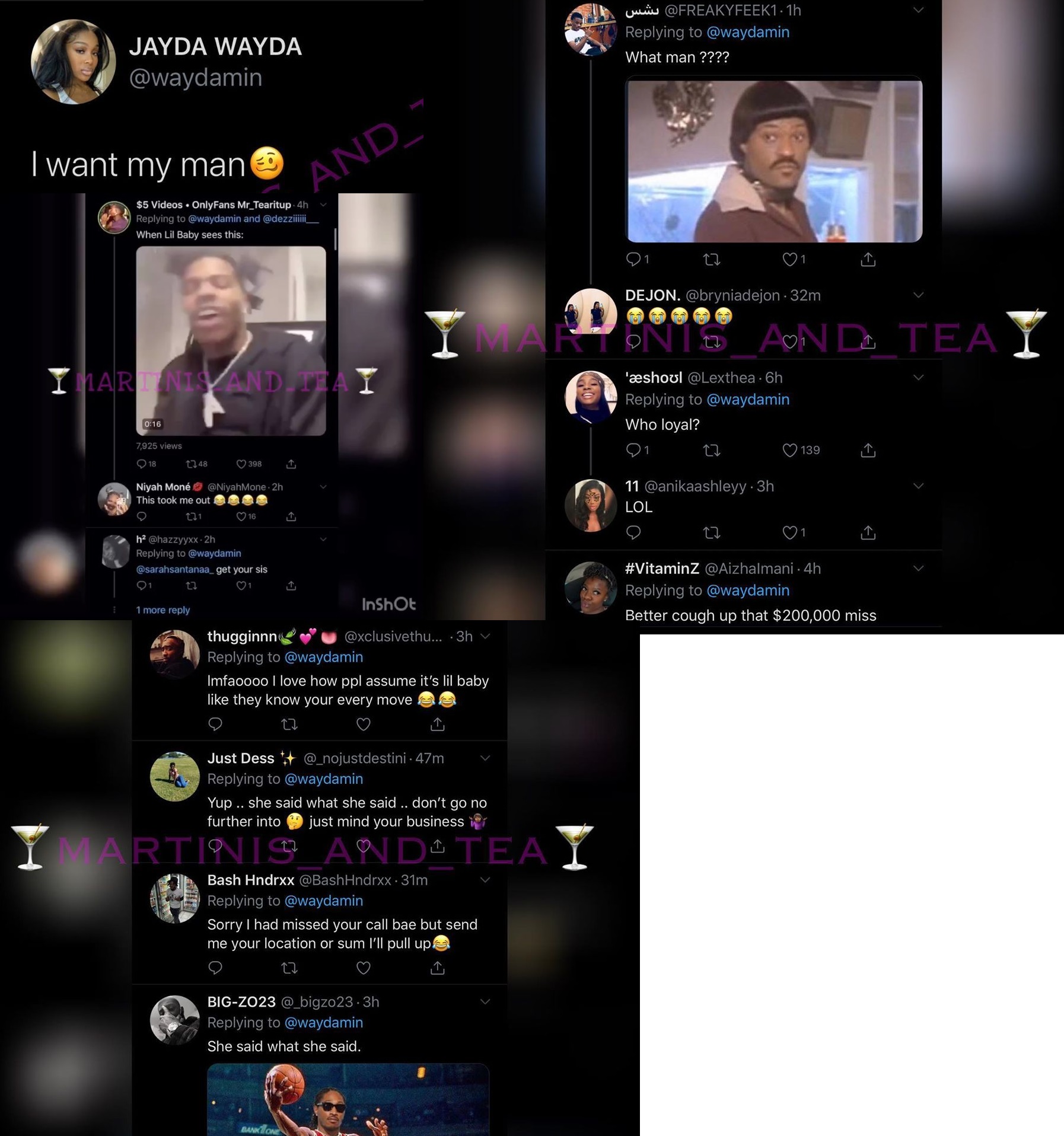 Jayda sets Twitter off, when she tweets "I want my man back." Fans immediately think she's talking about Lil Baby and they begin giving her advice. But, one person questioned what if Lil Baby isn't the man she's talking about, at all.