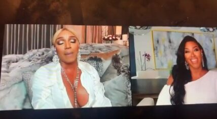Kenya Moore argues with NeNe Leakes during part one of "The Real Housewives of Atlanta" reunion on May 10, 2020.