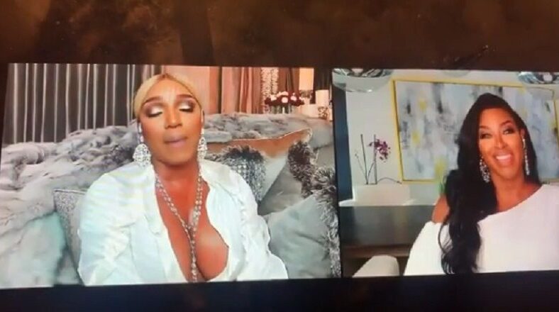 Kenya Moore argues with NeNe Leakes during part one of "The Real Housewives of Atlanta" reunion on May 10, 2020.