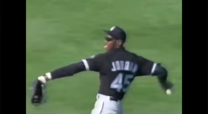 Michael Jordan plays right field for the Chicago White Sox.