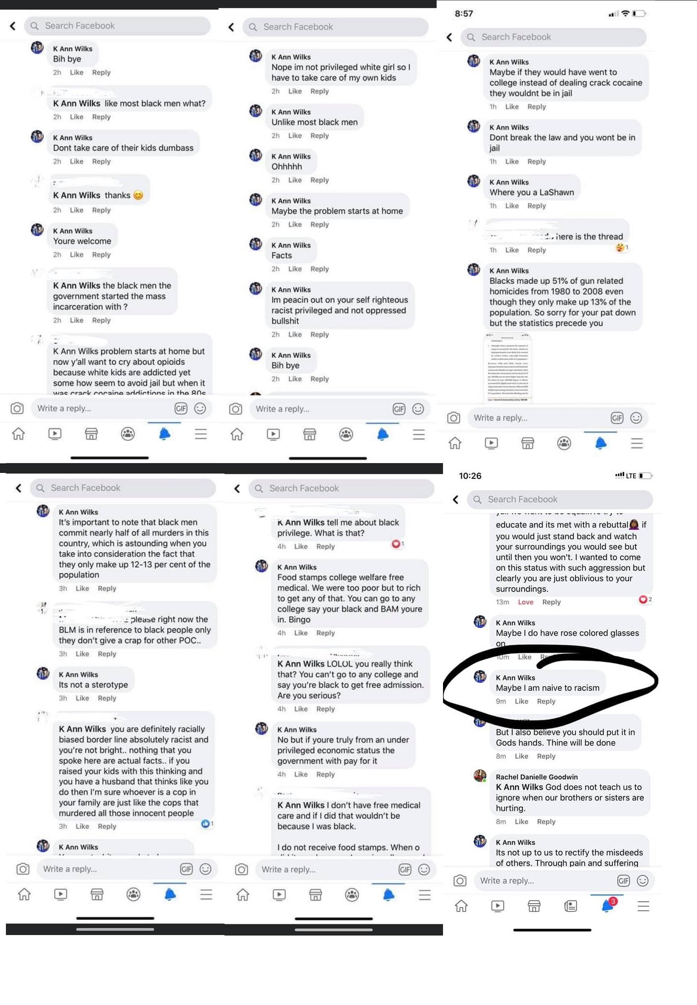 K Ann Wilks, real name Kristy Ann Wilker, is a trauma unit nurse, at Lutheran Hospital, in Fort Wayne, Indiana. On Facebook, she went off on a rant about racism, and white privilege, which she says doesn't exist. Accusing black men of being responsible for over half of the US's murders, not taking care of their kids, and selling crack, instead of going to college, Wilks went off on an epic Facebook rant about race. Along with her rant, she shared a video, where she denied being racist, but spouted more racist stereotypes about black people.