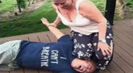 Paula McGuian, the owner of Home Spray Foam & Installation, LLC, is the latest person to mock George Floyd's death. The small business owner is a native of Eugene, Oregon and she took a photo of herself with her knee on the neck of a young man, wearing an "I Can't Breathe" t-shirt. The woman posted the image on Facebook, with the caption saying "Ready for my Minnesota trip #Asianlivesmatter," very disrespectful to Floyd's memory.