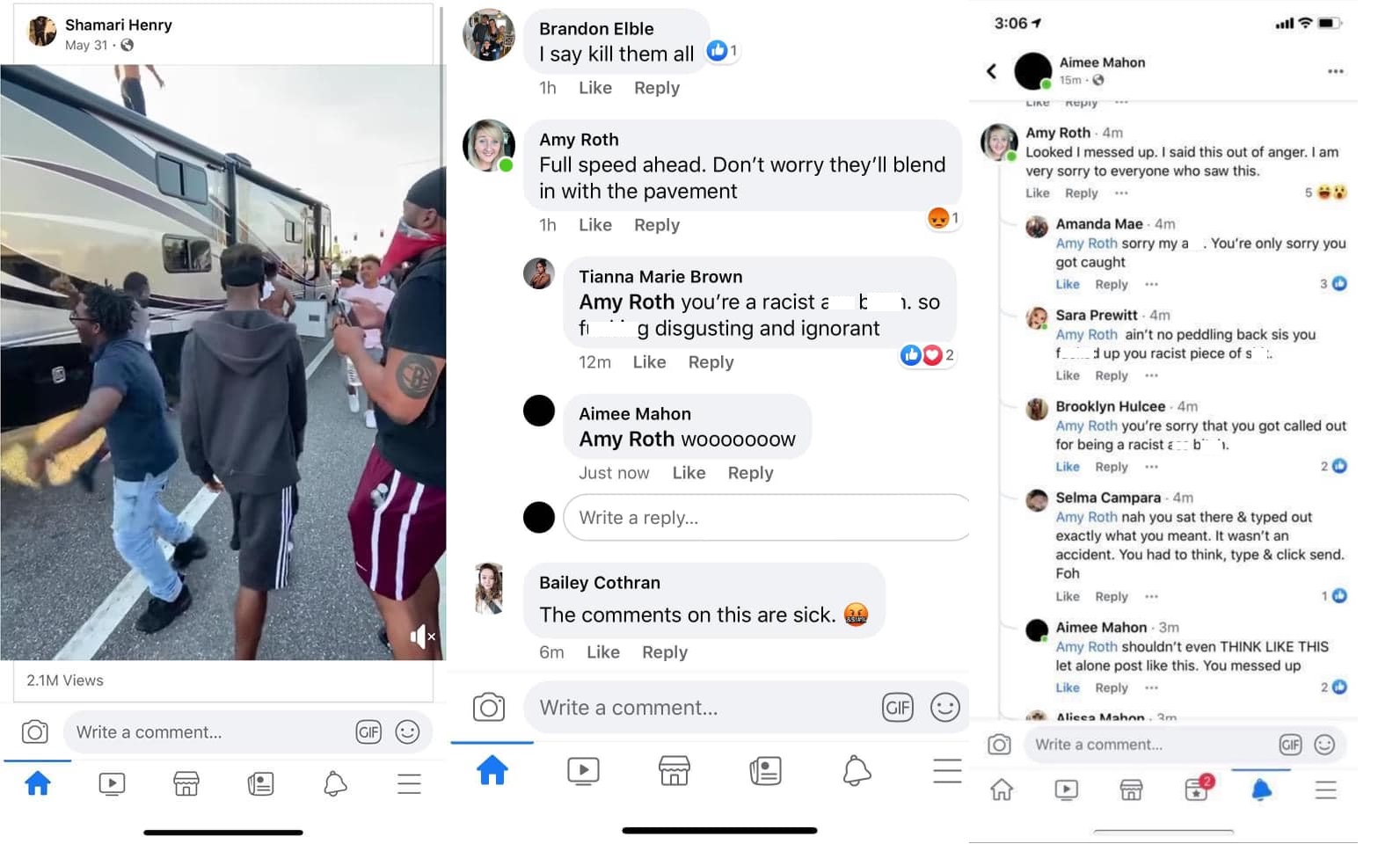 Amy Roth is a special education teacher, and volleyball coach, in Jefferson County, Kentucky. Recently, a video from May, of black protesters blocking traffic has gained traction, being reshared, again. When it hit Roth's Facebook timeline, she commented "Full speed ahead. Don't worry they'll blend in with the pavement."
