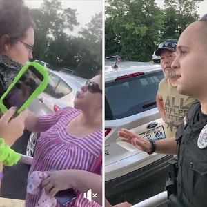 Jalen Rose, a young black man, was confronted, while protesting. A woman named Patsy Kays Bush, according to his Facebook status, was the woman who confronted him. She threatened to hang Jalen Lee in her front yard, making the threat right in front of the police, who did nothing to the woman, who communicated a threat right in front of them.