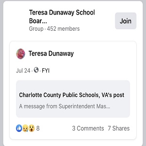 Teresa Dunaway, a school board member for Charlotte County Public Schools, in Virginia is not a fan of George Floyd. When she saw an article about George Floyd's memorial hologram being shown in Richmond, the Virginia state capital, she didn't like it. Posting onto Facebook, Dunaway said "stupid as hell," boldly adding "Yes I said it!"
