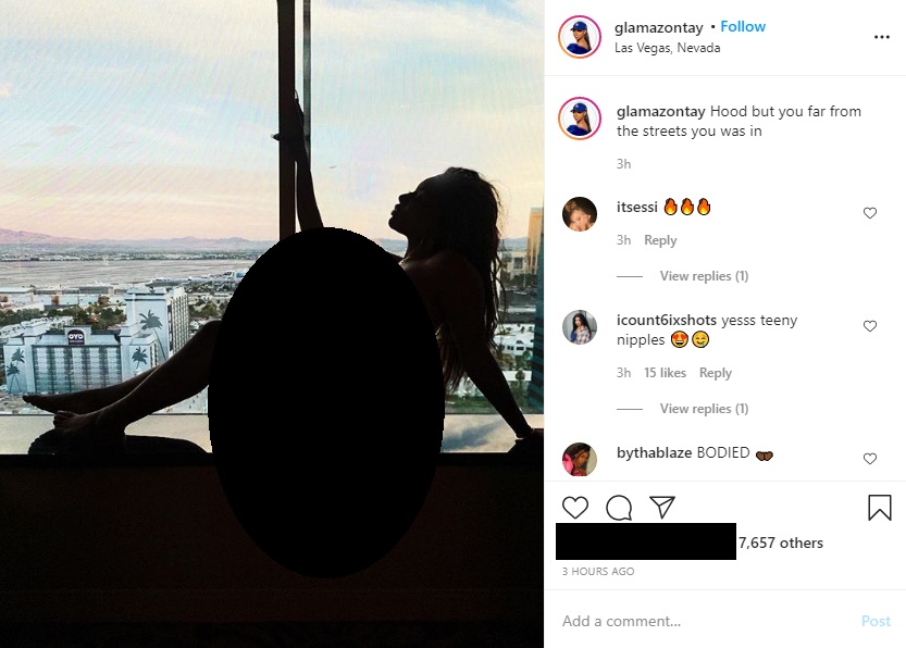 Glamazontay, popular YouTuber, takes over Instagram, sharing nude hotel photo. Her legion of fans flooded her IG comments to tell her how dope her body is.