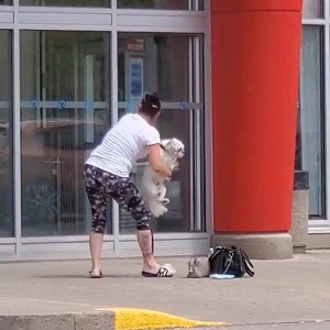 Nikki Dika shares a video of a woman, in Niagara Falls, New York, showing out in front of a local store. Apparently, the woman was denied entry into the store, with her dog, so she went on a racist tirade, in front of the building. She repeatedly threatened the employee, threatening to call the police on him, but ran and hid, when the cops actually came... for her.