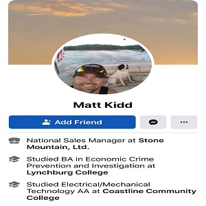 Matt Kidd is the National Sales Manager, at Stone Mountain Ltd. He has been following the events in Kenosha, Wisconsin, but he is not on the side of the protesters. Commenting on a post, sharing an article about the two protesters being killed, and the killer being arrested, Matt Kidd said the man who killed the protesters deserves a medal, not handcuffs.